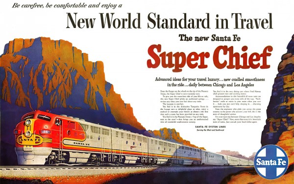 Santa Fe Vintage Railway poster Print